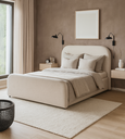 Ver imagem 2 de Cama Casal Estofada Moderna Estilo Conforto Sofisticação Linho Off White