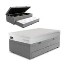 Ver imagem 1 de Conjunto Base Box Baú Solteiro Prince com Cama Auxiliar e Colchão Hellen Confort D33 88x188x75
