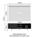 Ver imagem 3 de Rack Madesa Dubai e Painel para Tv até 65 Polegadas com Pés - Preto/branco 8n09