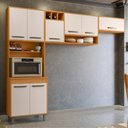 Ver imagem 3 de Cozinha Compacta 3 Peças 258x218 cm Malta Freijo Off Acetinado Poliman