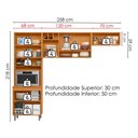 Ver imagem 2 de Cozinha Compacta 3 Peças 258x218 cm Malta Freijo Off Acetinado Poliman