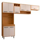 Ver imagem 1 de Cozinha Compacta 3 Peças 258x218 cm Malta Freijo Off Acetinado Poliman