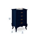 Ver imagem 5 de Mesa de Cabeceira 4 Gavetas Pés Luiz Xv Hannover 60817 - Azul Petróleo