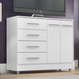 Comoda Gisele 4 Gavs 2 Portas Branco - 2
