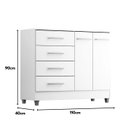 Ver imagem 6 de Comoda Gisele 4 Gavs 2 Portas Branco