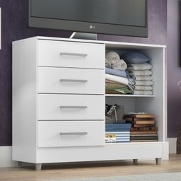 Comoda Gisele 4 Gavs 2 Portas Branco - 3