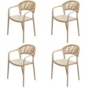 Ver imagem 1 de Kit 4 Cadeiras com Braço Área Externa Juna Or Design Polipropileno Fendi Corda Ratan Sintético