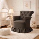Ver imagem 1 de Poltrona Balanço Amentação Quarto Confortável Descanso Sala Leitura Suede Marrom