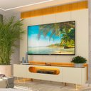 Ver imagem 7 de Rack com Painel para TV até 84 Polegadas com LED 100% MDF 218cmx268,5cm Pés em Madeira Maciça Led 1 Gaveta 2 Portas Magnífico Nobre