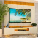 Ver imagem 6 de Rack com Painel para TV até 84 Polegadas com LED 100% MDF 218cmx268,5cm Pés em Madeira Maciça Led 1 Gaveta 2 Portas Magnífico Nobre