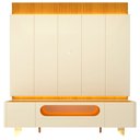 Ver imagem 2 de Rack com Painel para TV até 84 Polegadas com LED 100% MDF 218cmx268,5cm Pés em Madeira Maciça Led 1 Gaveta 2 Portas Magnífico Nobre