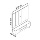 Ver imagem 3 de Rack com Painel para TV até 84 Polegadas com LED 100% MDF 218cmx268,5cm Pés em Madeira Maciça Led 1 Gaveta 2 Portas Magnífico Nobre
