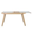 Ver imagem 4 de Mesa Jantar Extensível Embaú Nacional Móveis Retangular 140 Cm a 195 Cm Madeira Amêndoa Vidro Branco