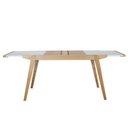 Ver imagem 3 de Mesa Jantar Extensível Embaú Nacional Móveis Retangular 140 Cm a 195 Cm Madeira Amêndoa Vidro Branco