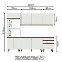 Ver imagem 4 de Armário de Cozinha Completa 250cm Branco Reims Madesa