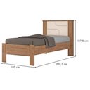 Ver imagem 3 de Cama de Solteiro Pérola Conquista Móveis Amêndoa-off White