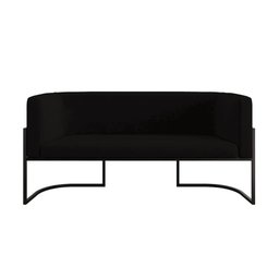 Kit 2 Poltronas + Sofá 2 Lugares Base de Metal Black Balaqui Preto - 10
