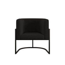 Kit 2 Poltronas + Sofá 2 Lugares Base de Metal Black Balaqui Preto - 2