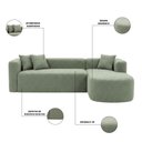 Ver imagem 4 de Sofá Orgânico Módulo Curvo Siena 2,6MTS Boucle Verde Oliva - Vimont Moveis