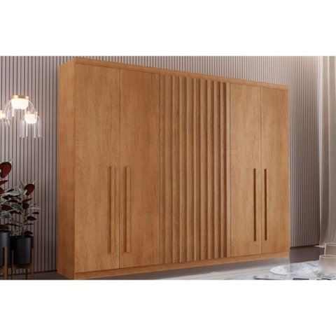 Guarda Roupa Casal 6 Portas e 4 Gavetas Denver Naturale - Rufato