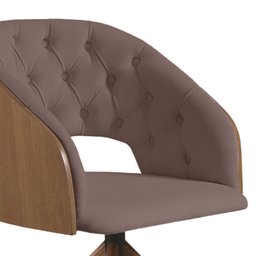 Poltrona Decorativa Giratória Núbia para Sala de Estar Veludo Capuccino - Mobília Mobília - 2