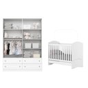 Ver imagem 4 de Conjunto Quarto de Bebê com Berço 3 em 1 e Guarda-Roupa Savana Branco Yescasa