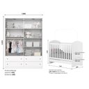 Ver imagem 3 de Conjunto Quarto de Bebê com Berço 3 em 1 e Guarda-Roupa Savana Branco Yescasa