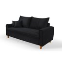 Ver imagem 1 de Sofa Living com Bau Multiuso 3 Lugares Suede Pes em Madeira: Preto