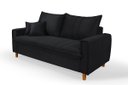 Ver imagem 1 de Sofa Living com Bau Multiuso 3 Lugares Suede Pes em Madeira: Preto