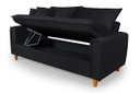Ver imagem 3 de Sofa Living com Bau Multiuso 3 Lugares Suede Pes em Madeira: Preto