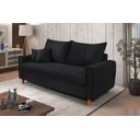 Ver imagem 2 de Sofa Living com Bau Multiuso 3 Lugares Suede Pes em Madeira: Preto