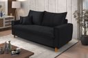 Ver imagem 2 de Sofa Living com Bau Multiuso 3 Lugares Suede Pes em Madeira: Preto