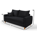 Ver imagem 6 de Sofa Living com Bau Multiuso 3 Lugares Suede Pes em Madeira: Preto