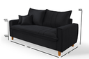 Ver imagem 6 de Sofa Living com Bau Multiuso 3 Lugares Suede Pes em Madeira: Preto