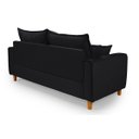 Ver imagem 5 de Sofa Living com Bau Multiuso 3 Lugares Suede Pes em Madeira: Preto