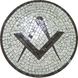 Piso Maçom em Mosaico Esquadro e Compasso Ii 60cm