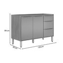 Ver imagem 3 de Gabinete Cozinha Modulado Plena 2 Ptas 3GAV s/Tampo 120cm Nude Demóbile