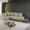 Ver imagem 7 de Sofá de Canto Nori Curva Ld 2,61m em Linho com Base Madeira Cor Creme 2321