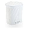 Lixeira Pedal Rattan 15 L Cozinha Banheiro Escritorio Branco - 1