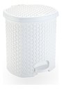 Ver imagem 1 de Lixeira Pedal Rattan 15 L Cozinha Banheiro Escritorio Branco