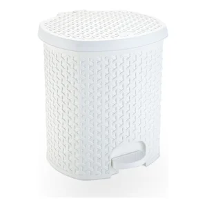 Lixeira Pedal Rattan 15 L Cozinha Banheiro Escritorio Branco