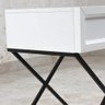 Mesa de Cabeceira Eva 0,45 Baixa Branco/metal Preto - 7