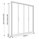 Ver imagem 3 de Guarda Roupa Solteiro 4 Portas de Vidro Reflex Buriti - Caemmun