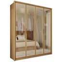 Ver imagem 1 de Guarda Roupa Solteiro 4 Portas de Vidro Reflex Buriti - Caemmun
