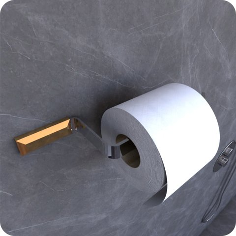 Porta Papel Higiênico de Parede Cromado e Gold Empire