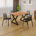 Ver imagem 2 de Sala de Jantar Mesa 120x90 4 Cadeiras Gruvyer Estilo Moderno