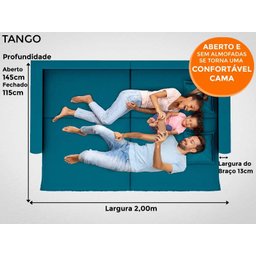 Sofá Tango 2,00M Sem Caixa, Retrátil e Reclinável Velosuede Royal - Netsofás - 9