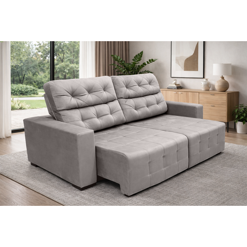 Sofá Retrátil e Reclinável Siena 2.00m Super Pillow - Avelã