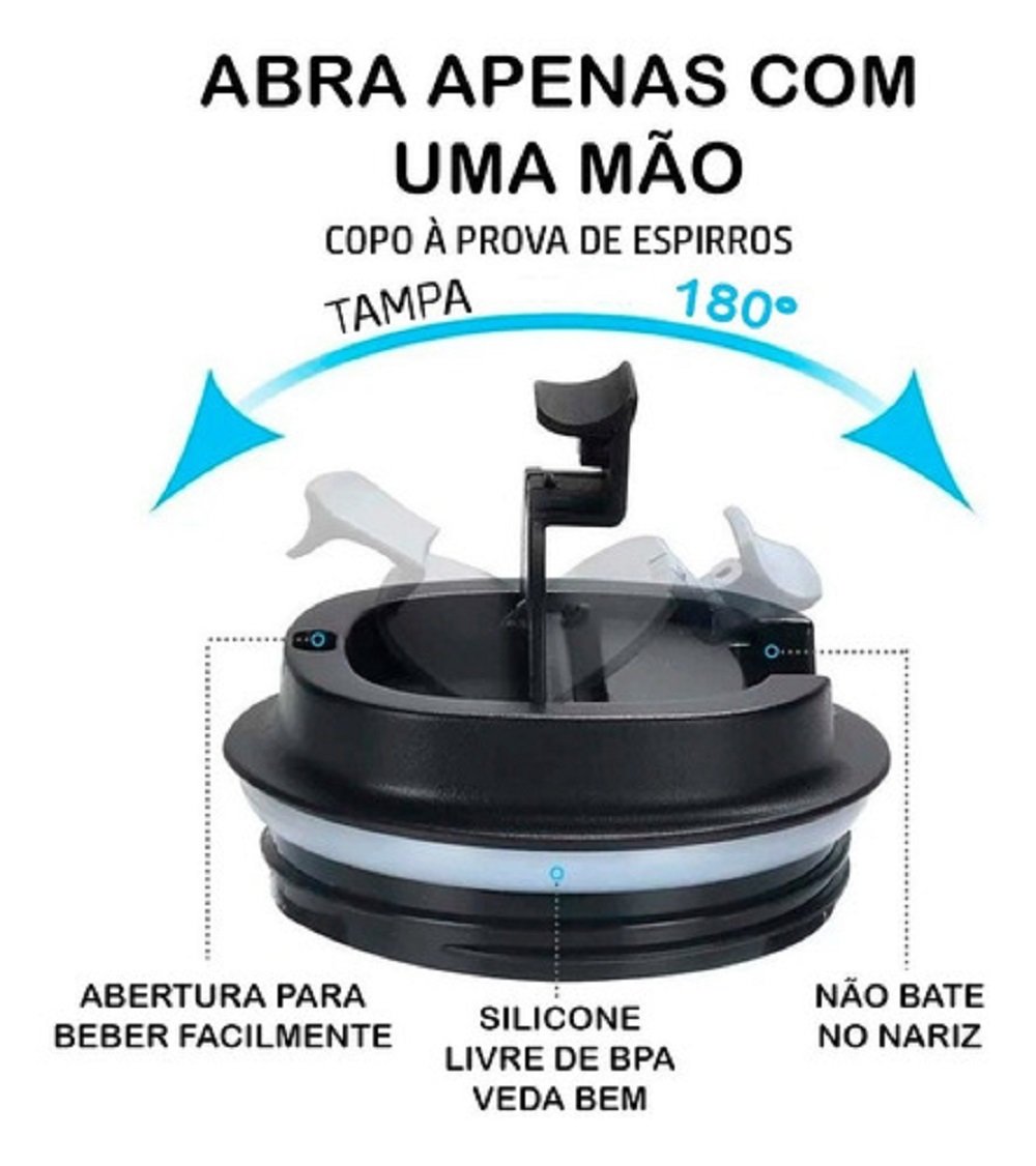 Copo Térmico Coffe anti-vazamento Conserva Quente Frio 510ML YEPP Copo Térmico Inoxidável Anti Vazam - 4