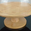 Ver imagem 6 de Prato Bolo com Pé 27x26x26cm Bambu Natural Tampa Vidro Boleira